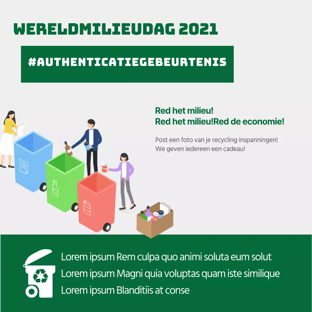 Groen doen met Wereldmilieudag-foto-evenement