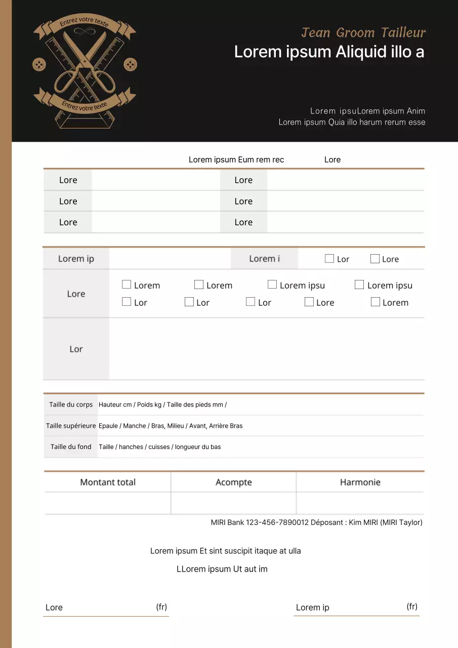 Contrat de robe formelle noire et marron