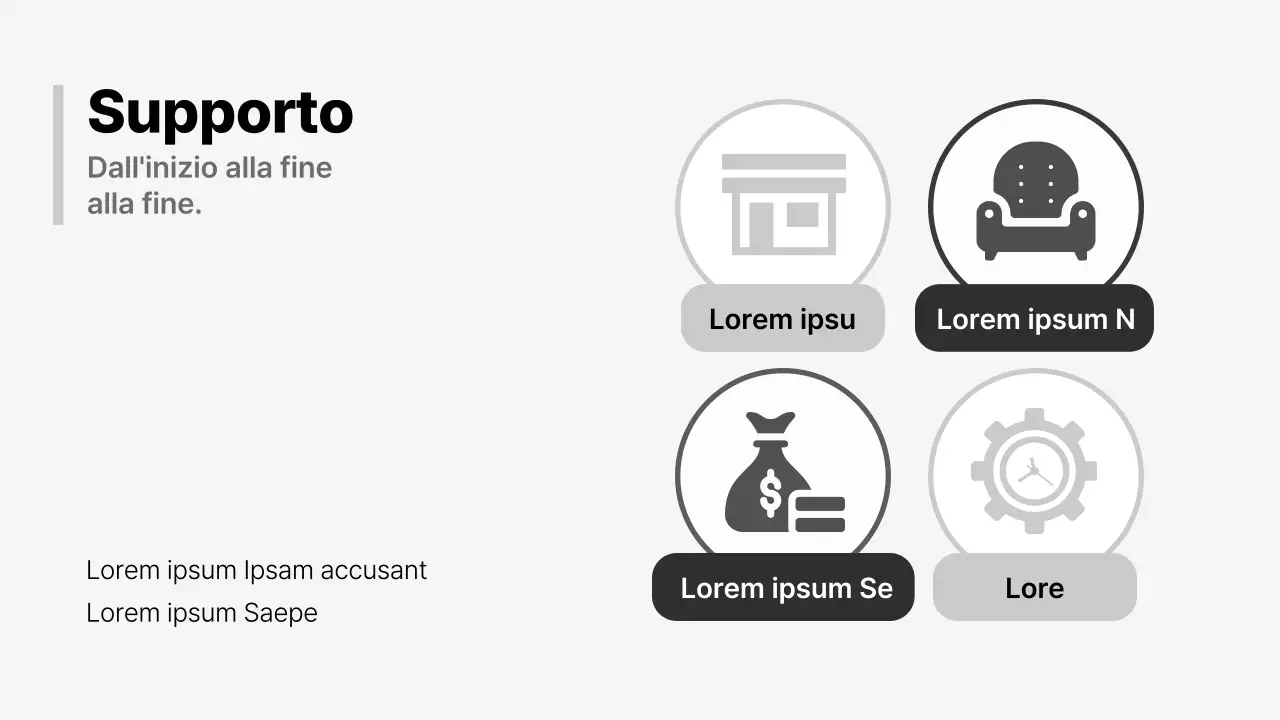 Una moderna proposta commerciale in bianco e nero