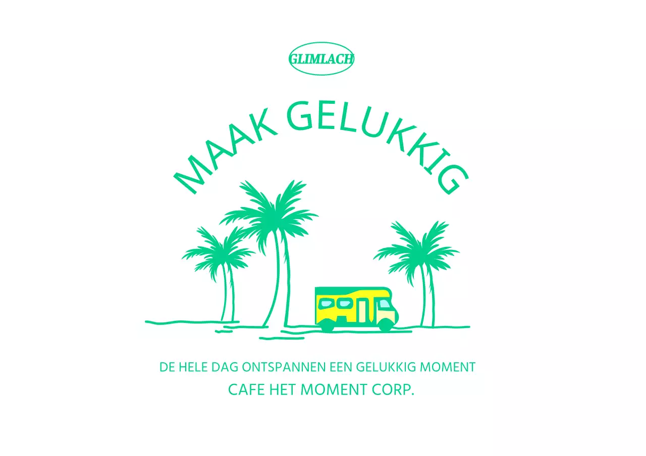 groen, geel, lijn, zomer, cirkel, groen, met de hand getekend, palmboom, ecozak, geel, caravan