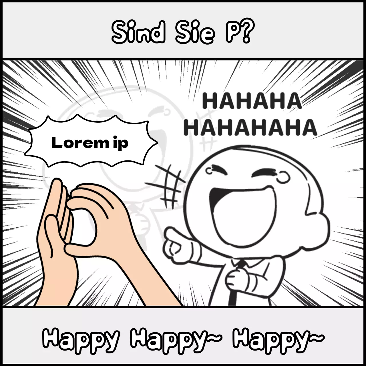 MBTI-Parodie-Tweet mit schwarz-weißem Cartoon-Konzept