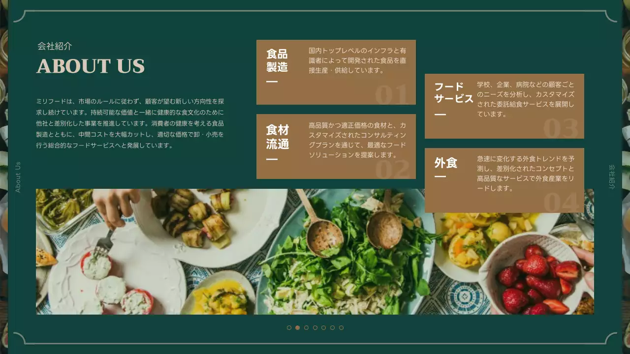 茶色 上品 ケータリング 資料 プレゼンテーション