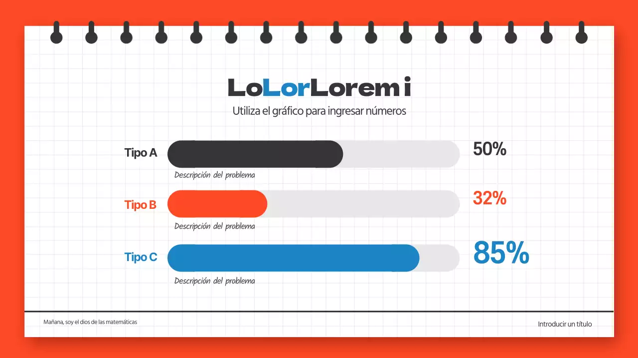 Infografía horizontal azul y naranja