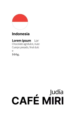 Bandera blanca etiqueta café en grano limpio