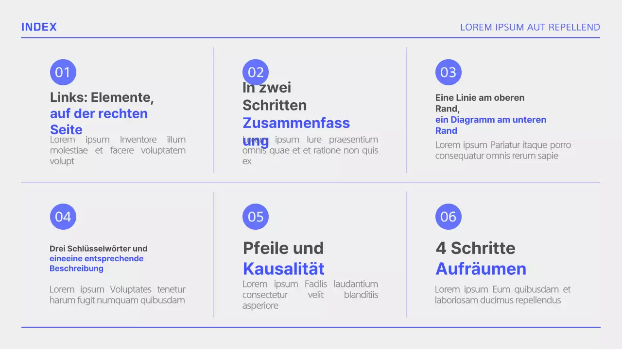 Einfacher blauer und weißer Business-Layout-Bericht