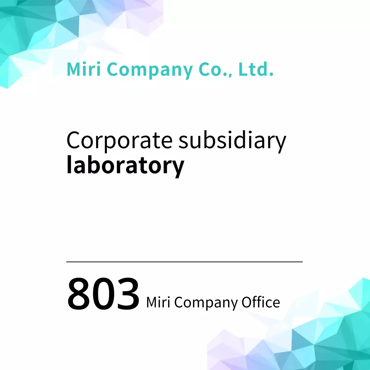 Business enterprise with geometric patterns in blue tones