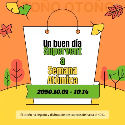 Promueva una venta de otoño tropical en chartreuse y amarillo