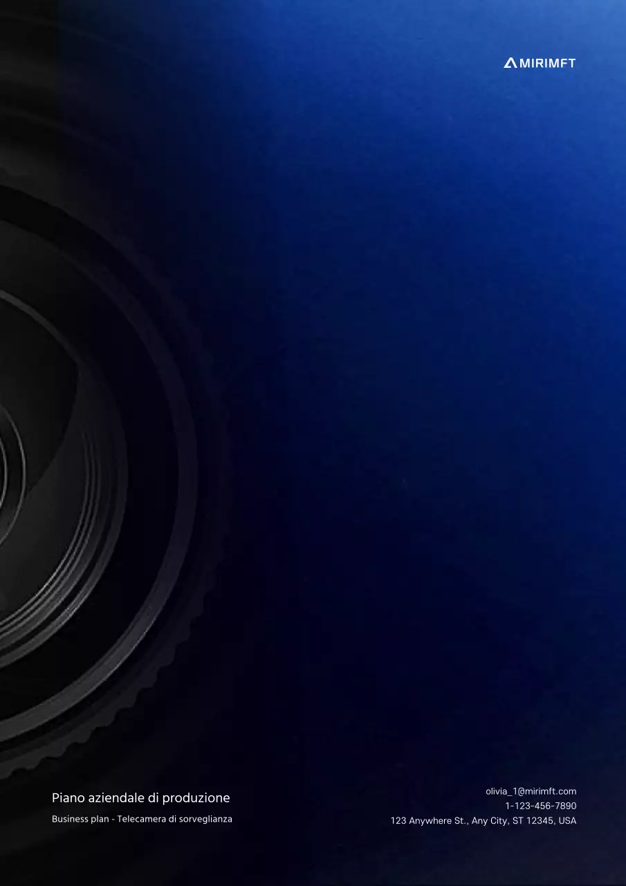 Piano aziendale di produzione con sfumature blu e nere
