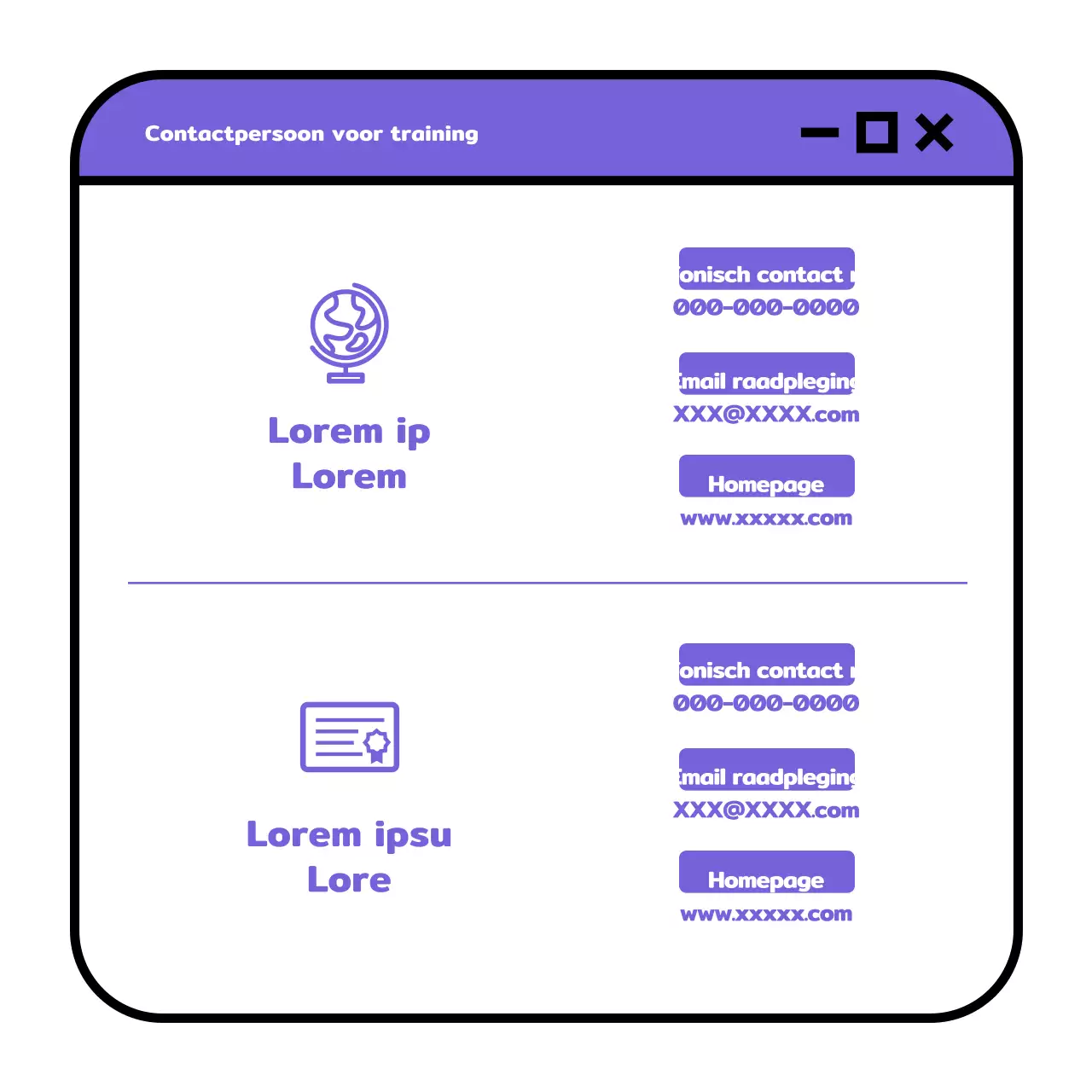 Een eenvoudig geel en mauve wervingspraatje voor een school voor ondernemerschap