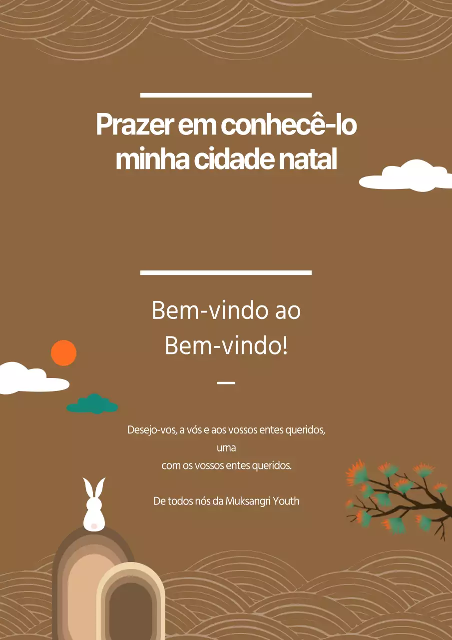Saudação de férias elegante com ilustração de fundo castanha de inspiração oriental