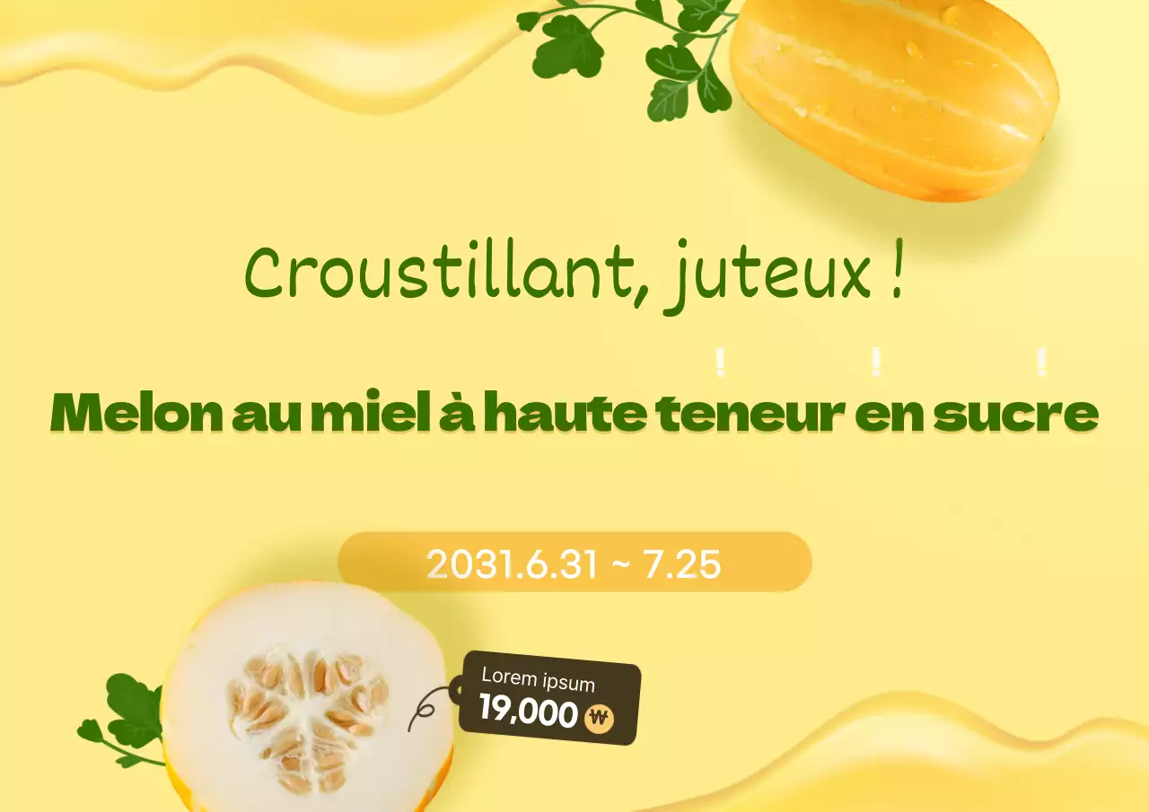 Promouvoir les melons de saison jaunes et verts