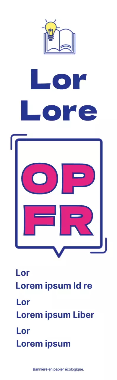 Annoncer l'ouverture d'une bibliothèque avec un concept simple de texte à bulles en bleu marine et violet