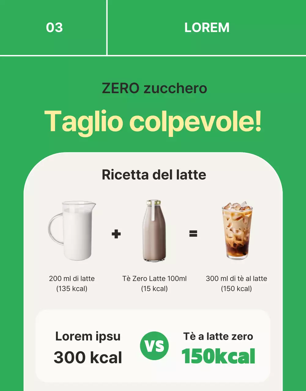 Promuovere il tè verde, semplice e senza latte
