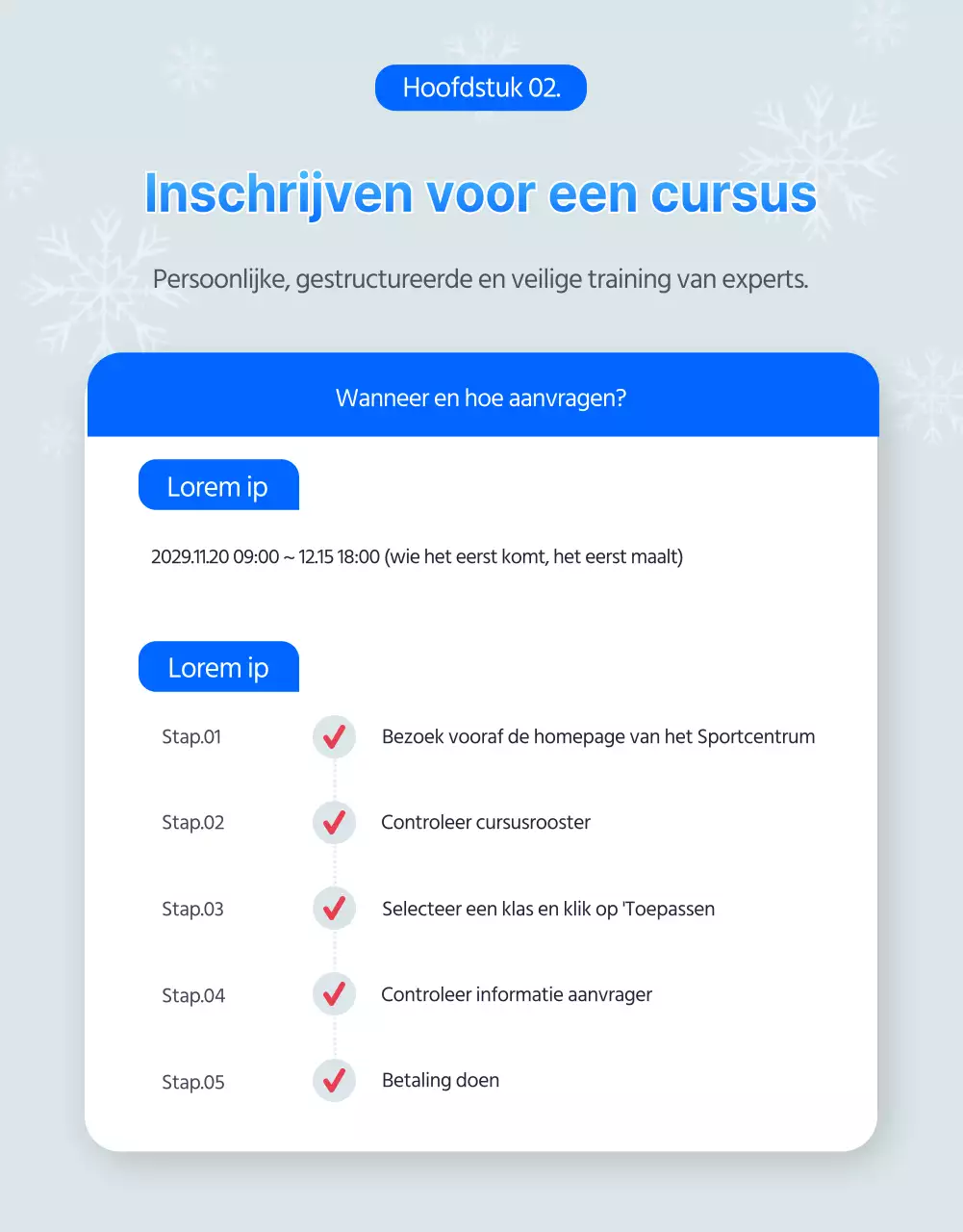 Winterse ski- en snowboardlessen in blauw (detailpagina)