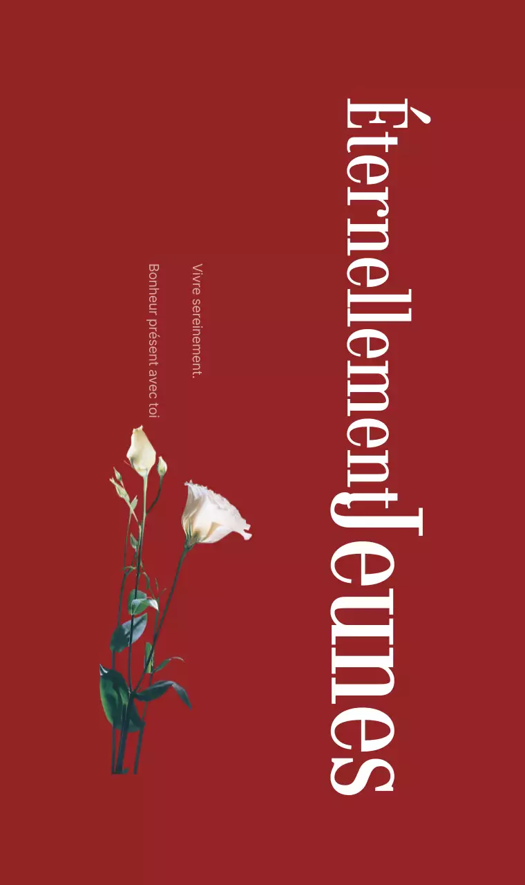 Concept rouge avec polices de caractères luxueuses et photographies florales