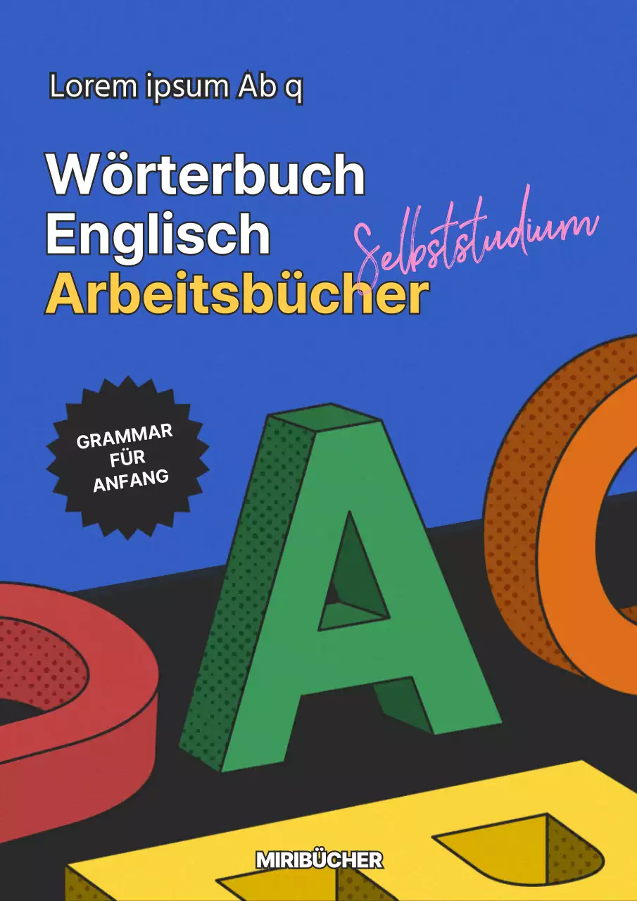 Blau und Retro Englisch Grammatik Lehrbuch Abdeckung