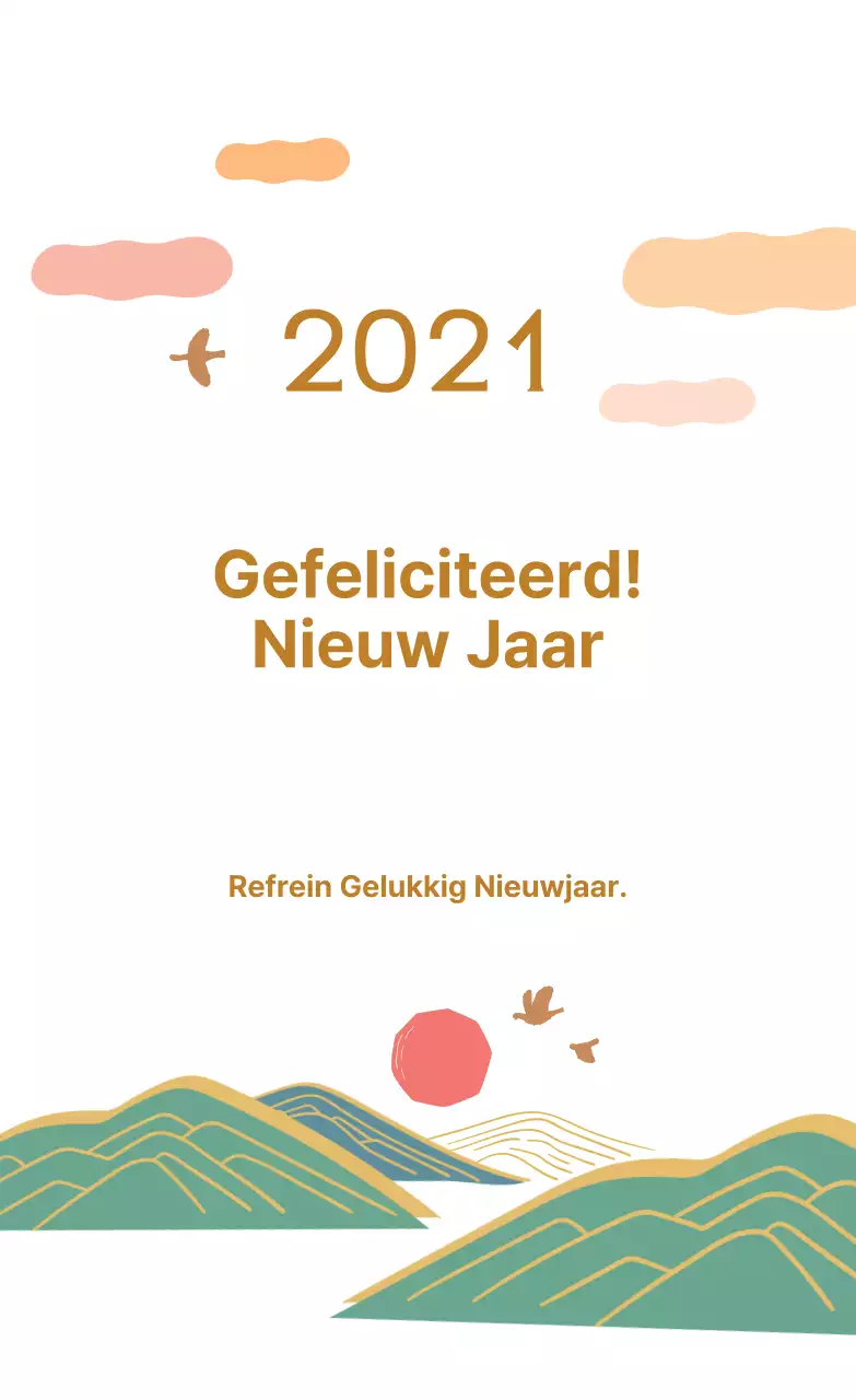 Bruine illustraties 2021 nieuwjaarswensen