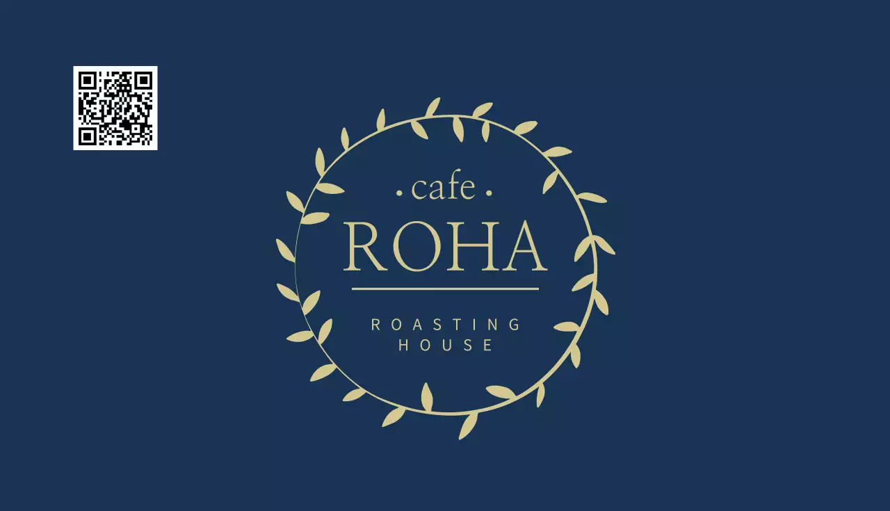 ネイビー シンプル カフェ メニュー 名刺