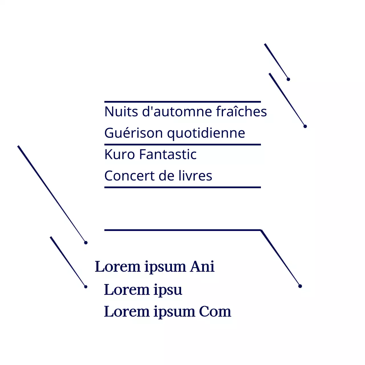 Illustration simple en forme d'étoile bleu marine Livre d'information Concert