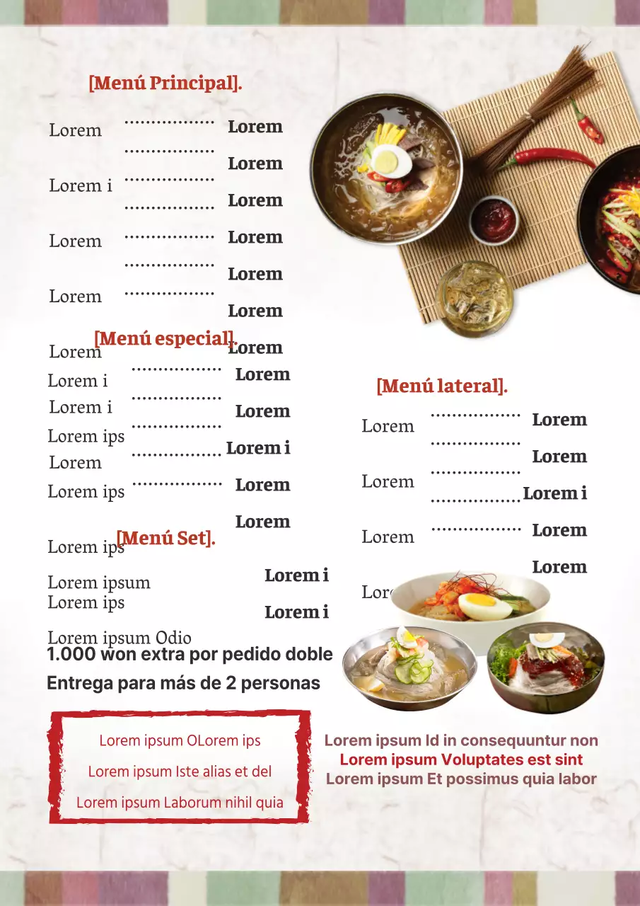 Cartel de restaurante yakitori con fotos de comida en gris y rojo