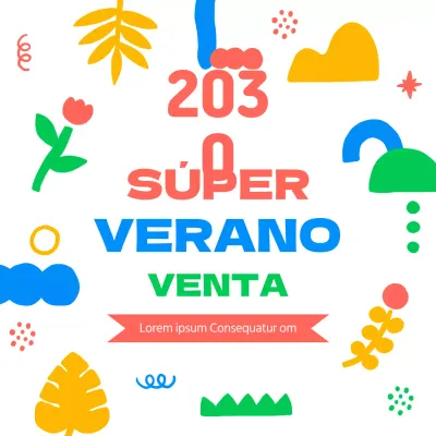 Promover una venta de verano en blanco y arco iris