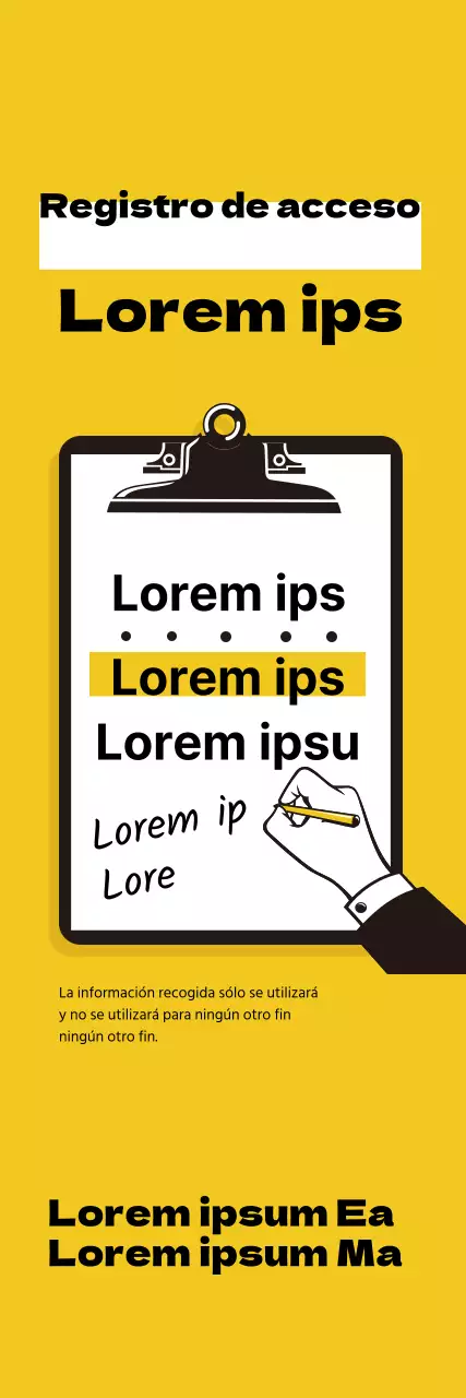 Etiquetas ilustradas de color amarillo para el registro de coronavirus