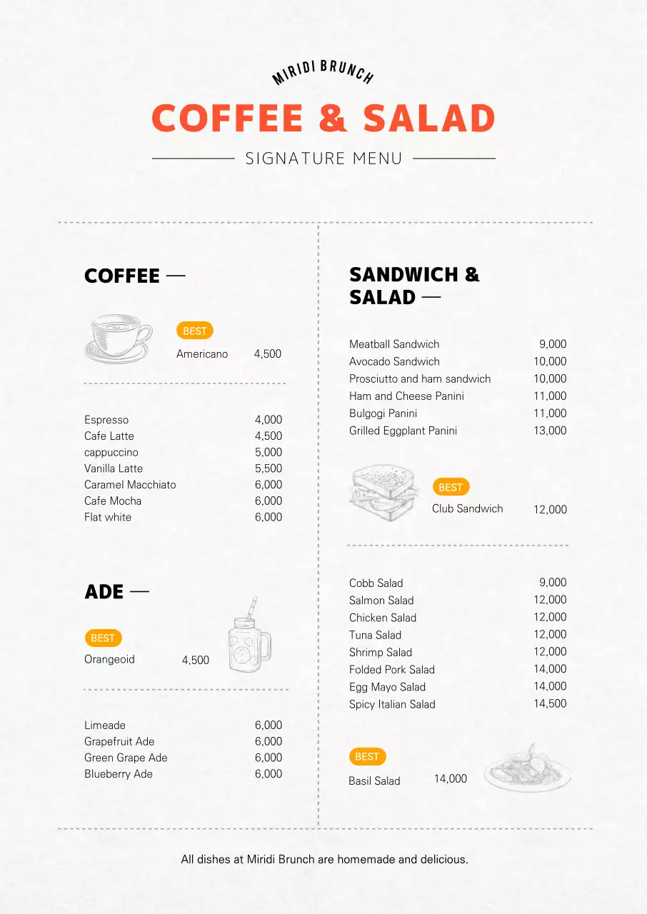 Beige Modern Coffee Menu Poster