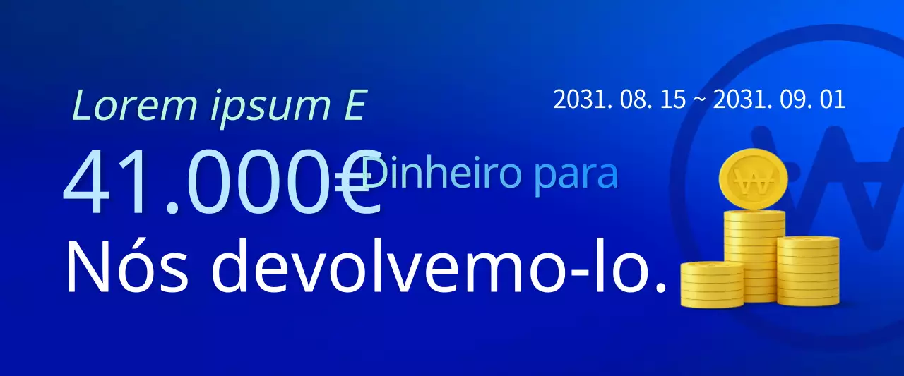 Bandeira Web horizontal de evento de stock gradiente em azul e azul claro