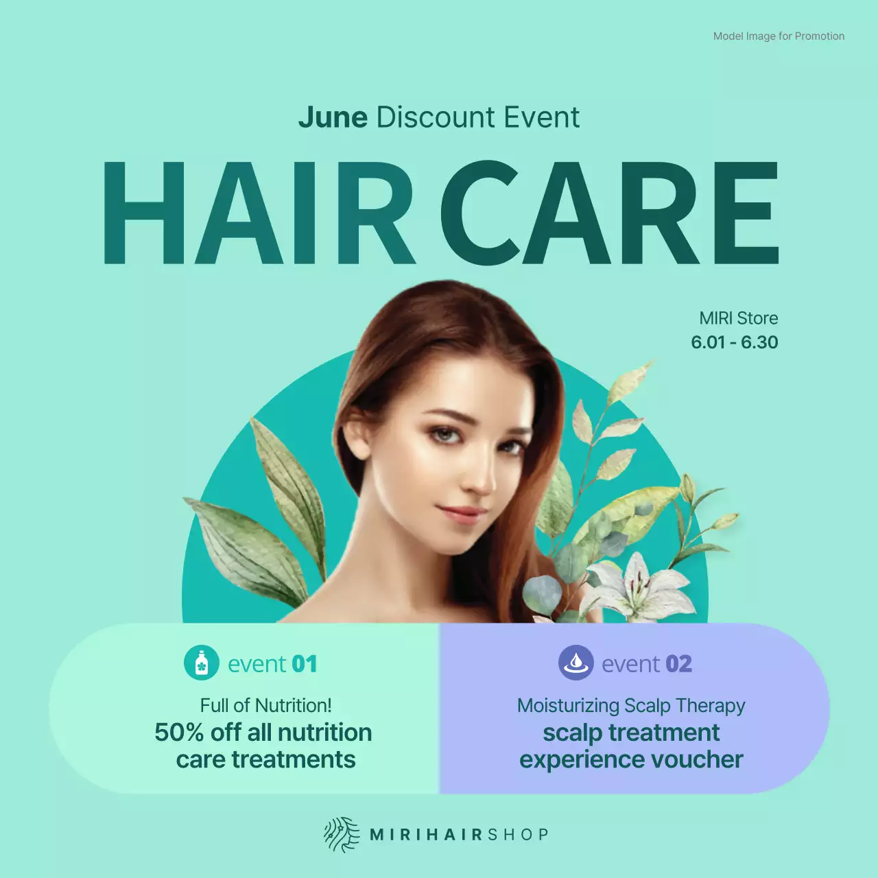 Mint Modern Hair Promotion Instagram Post