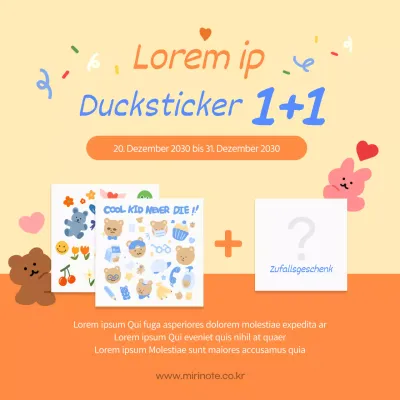 Niedlicher orangefarbener Aufkleber als Werbegeschenk