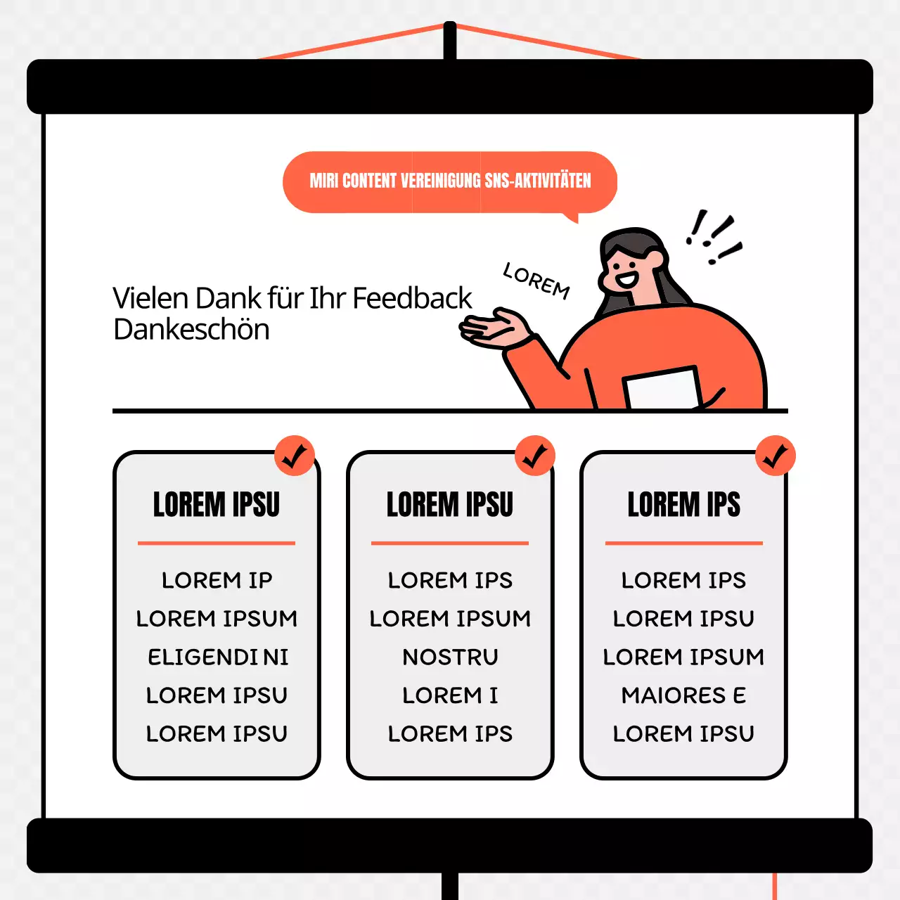 Ergebnisse der Umfrage zum Konzept des orangefarbenen und schwarzen Bildschirms