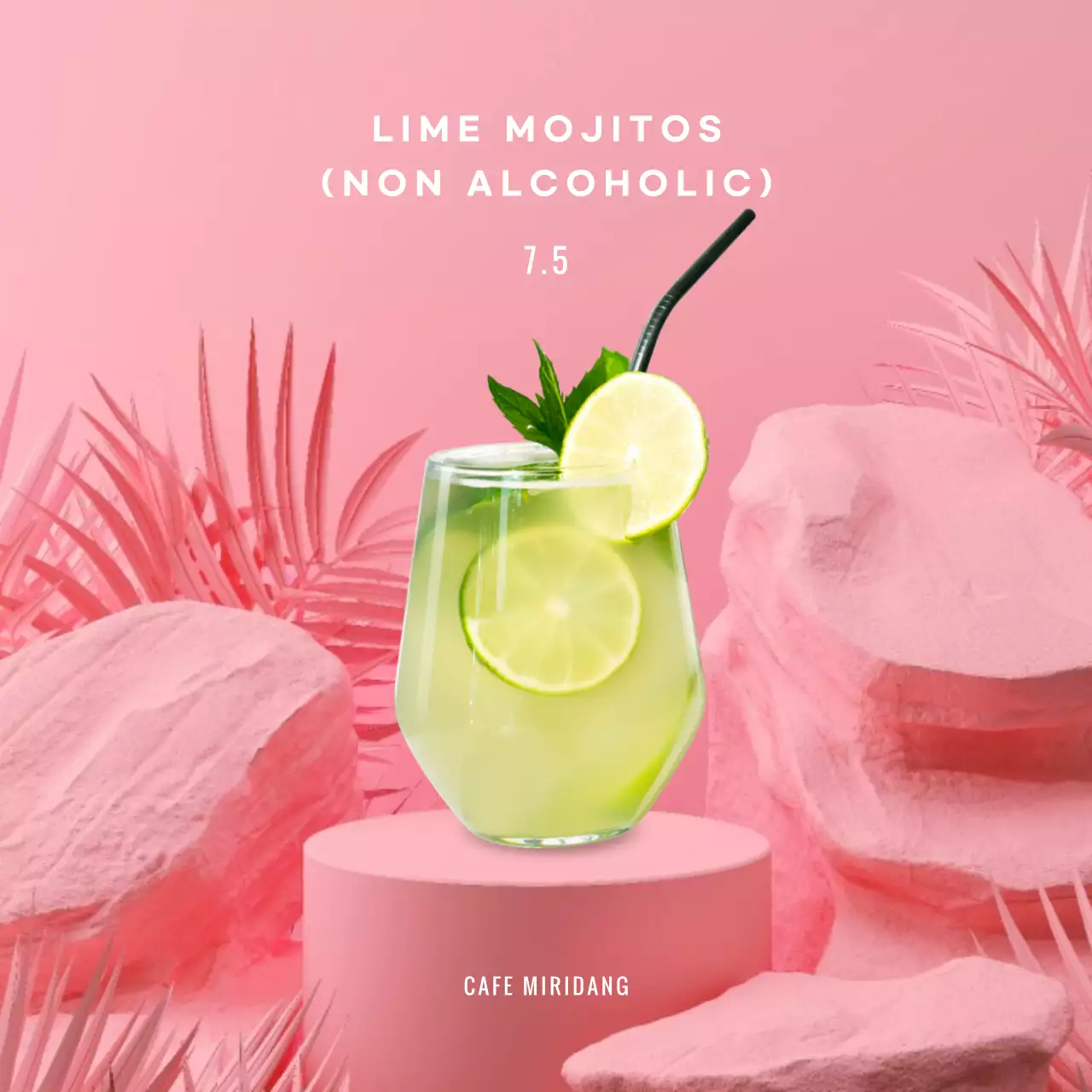 Spanduk Promosi Minuman Trendi Berwarna Pink