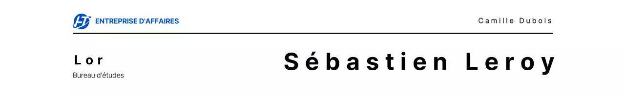 Concept simple de titre de poste avec logo bleu marine et noir