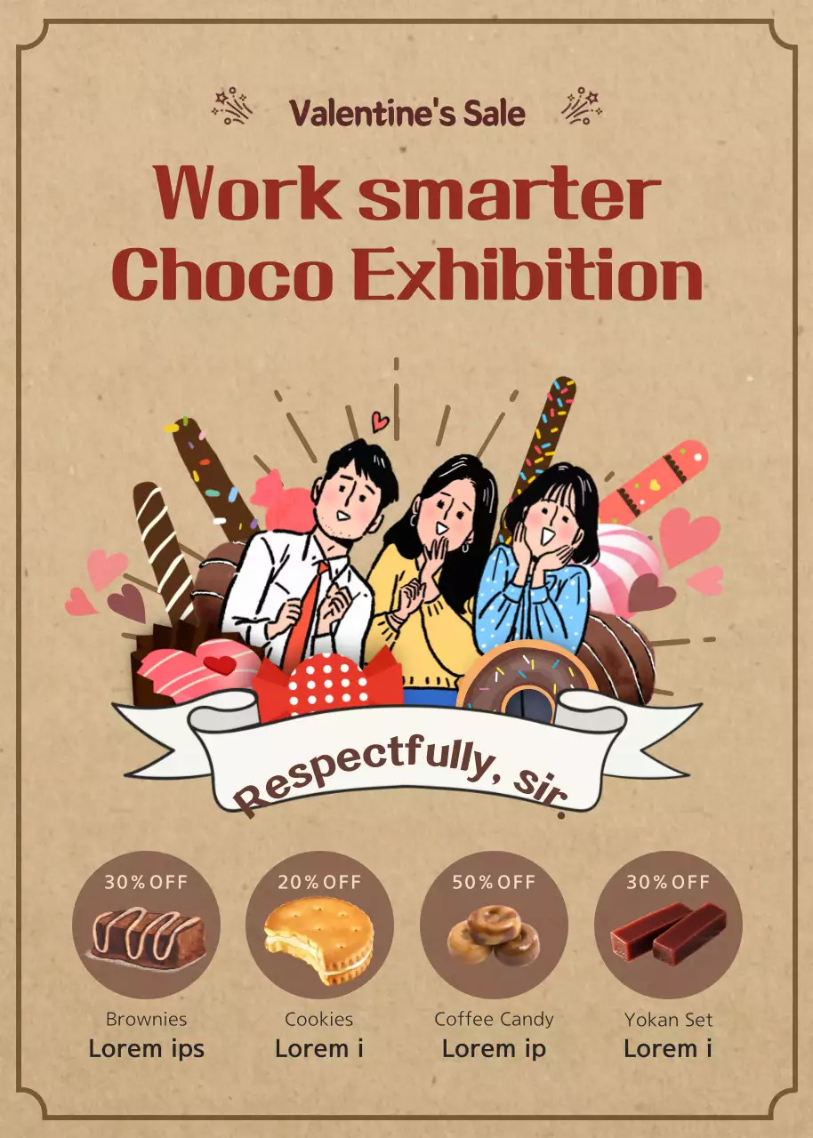 Poster Promosi Cokelat Vintage Coklat