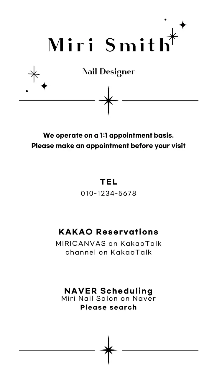 Kartu Nama Iklan Kuku Elegan Hitam