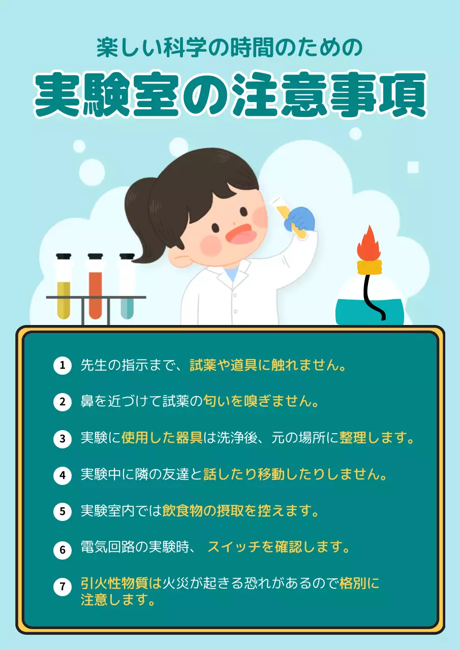 水色 かわいい 実験室 ポスター