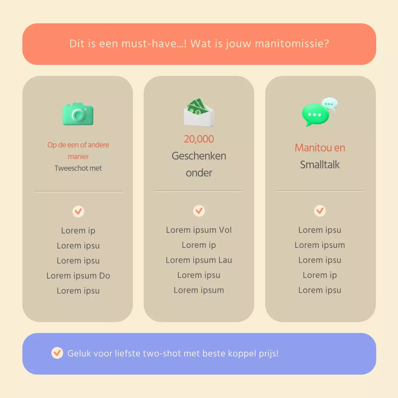 3D stereoscopisch manito evenement in pastelkleuren