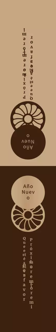 Embalaje tradicional de Año Nuevo con ilustración marrón