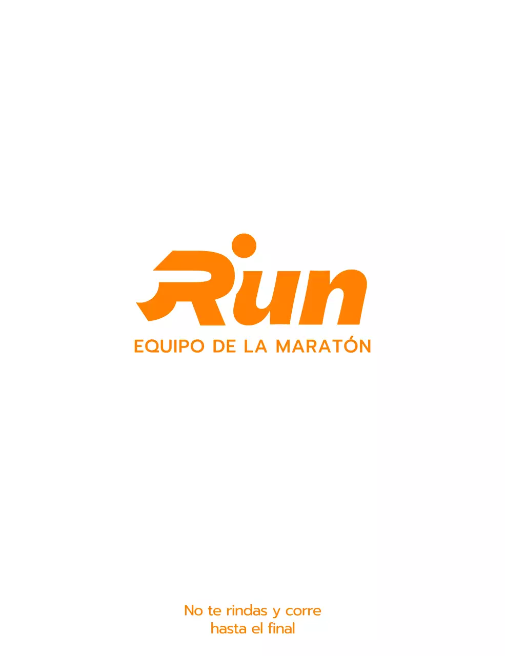 Un concepto limpio de maratón en naranja