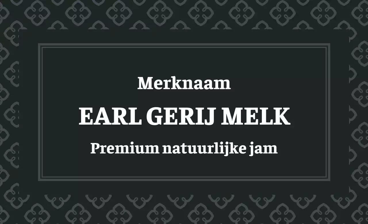 Zwart Eenvoudige Tekst Earl Grey Melktheelabel