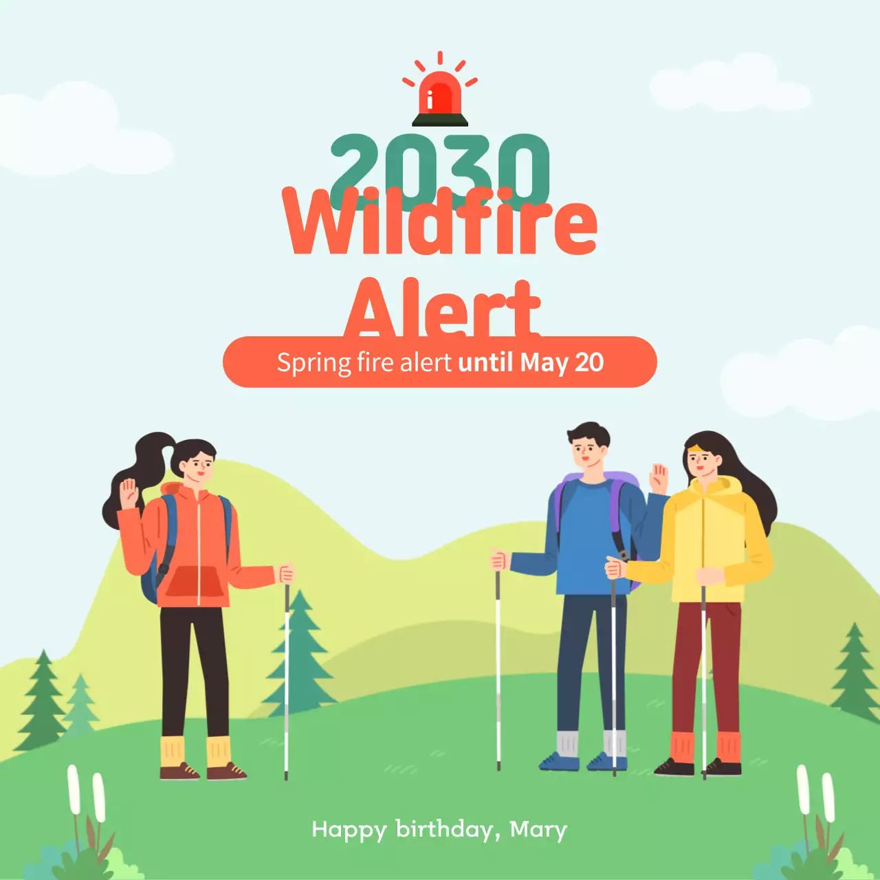 Anúncio de incêndio florestal mínimo verde no Instagram