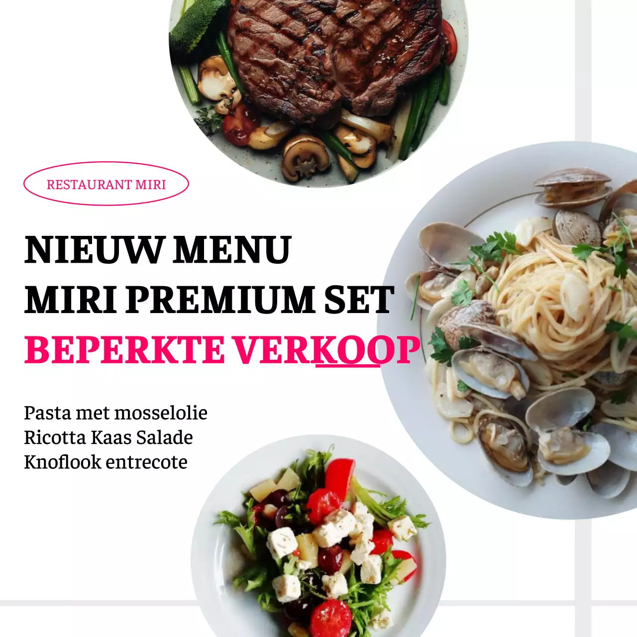 Promoot een eenvoudig nieuw menu met een witte achtergrond