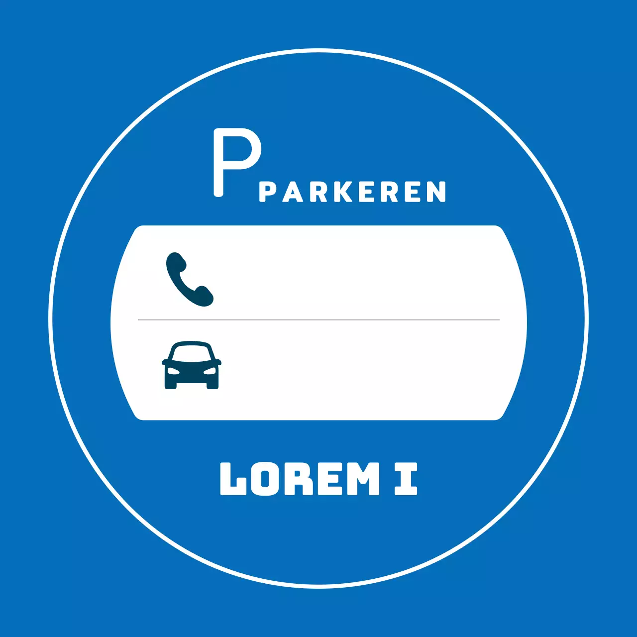 Blauw geïllustreerde parkeerplaten
