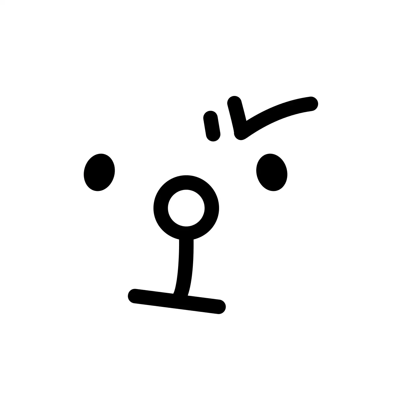 黒の様々な表情をするかわいいクマのキャラクター。