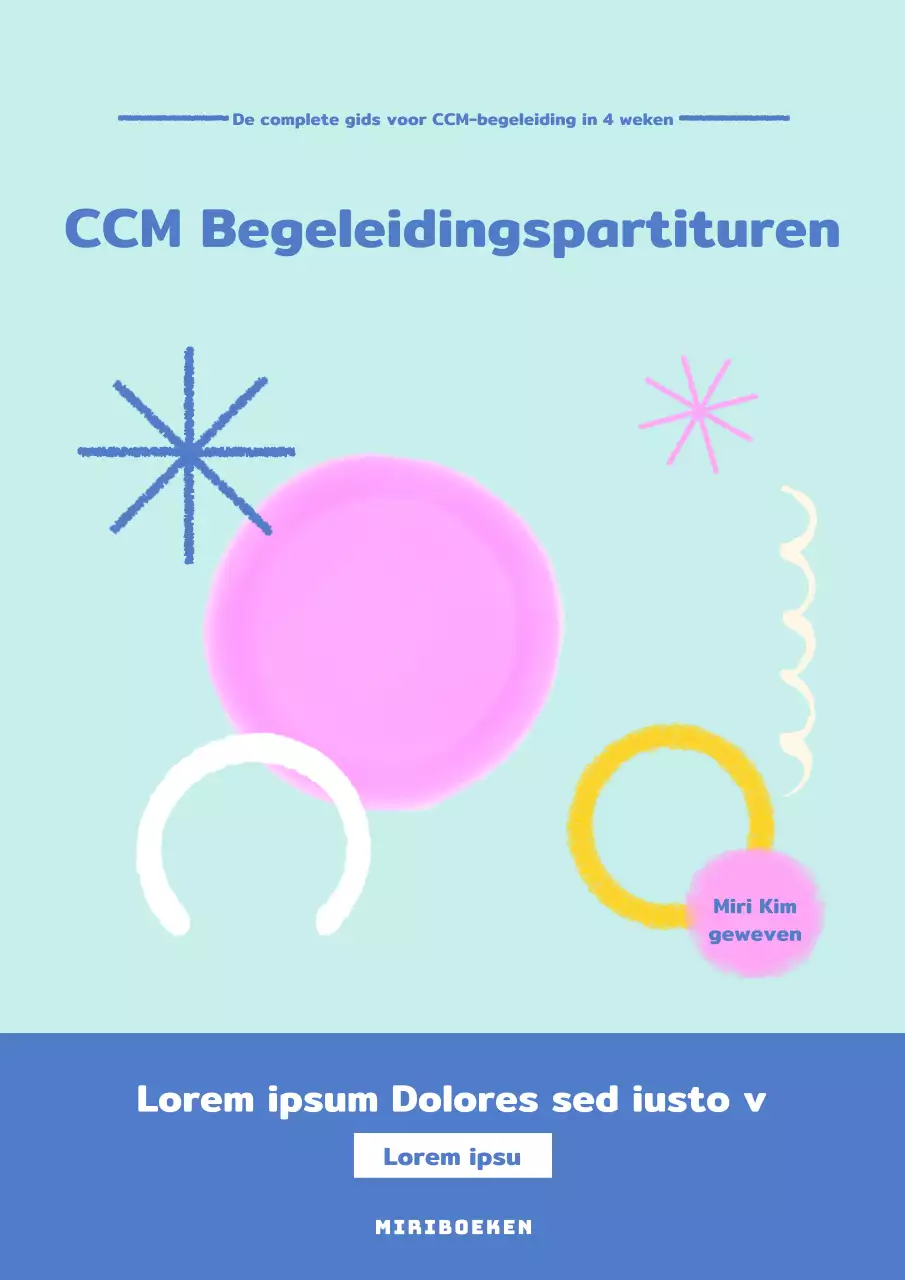 Kitscherige lichtblauwe CCM-begeleidingsboekomslag