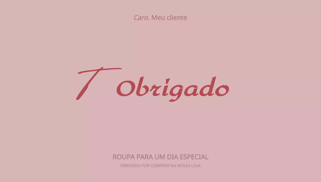 Desenho de cartão de agradecimento de cliente para um centro comercial com caligrafia cor-de-rosa e rabiscada.