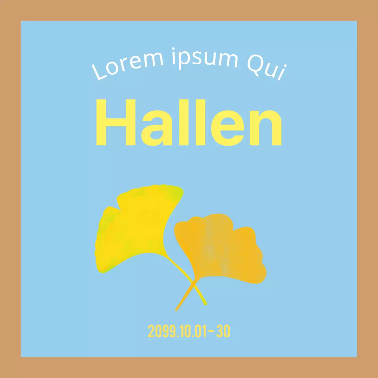 Promoot je herfstverkoop met een minimalistische bruine en lichtblauwe achtergrond