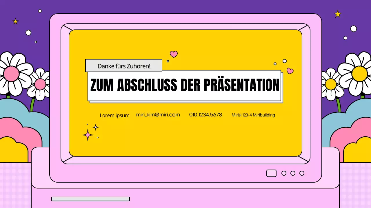 Ein kitschiger Geschäftsplan in Rosa und Lila