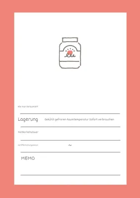 Einfaches Poster mit Notizen zur Lebensmittelaufbewahrung in Rosa
