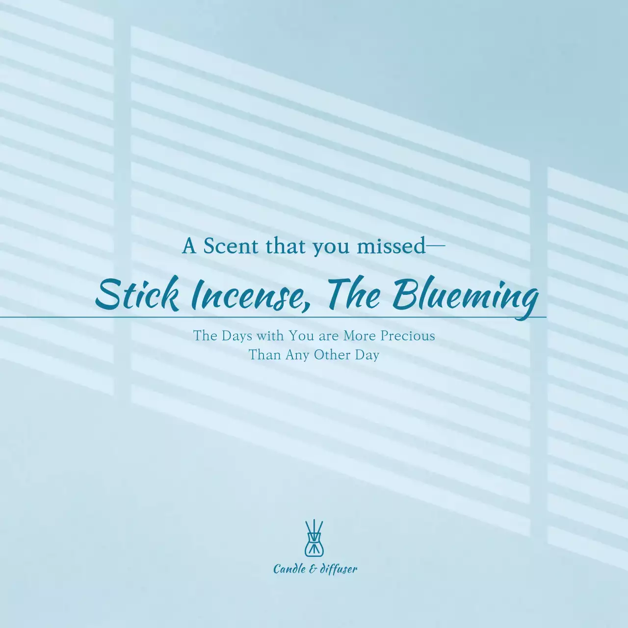 Blue Minimal Incense Advertisement Instagram Post